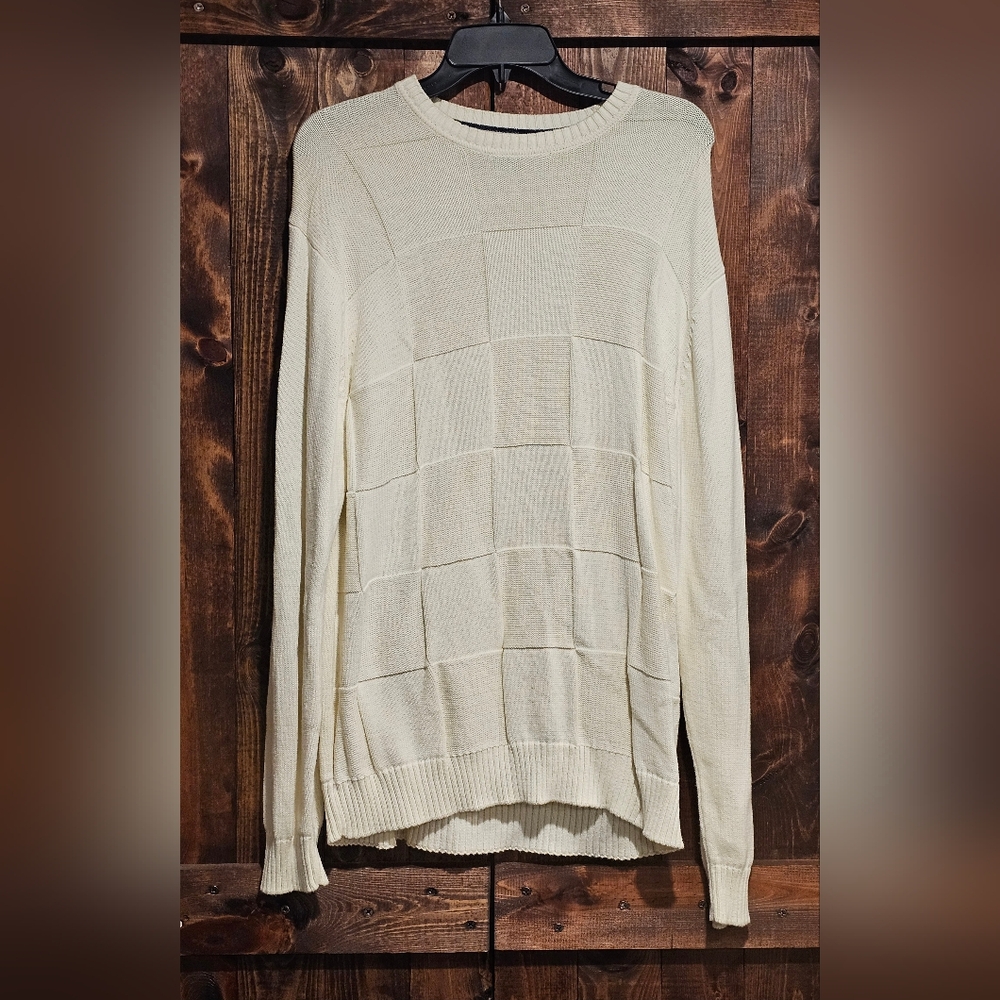 Haggar Cream Crewneck Sweater for Men
